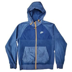 NIKE Jacket Adult Small Blue Fleece Hoodie Full-Zip Pockets Athleisure Outdoor